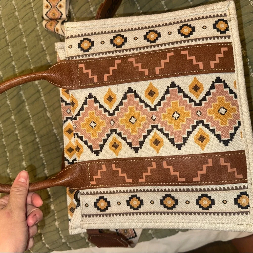 Wrangler Brown and Cream Aztec Tote Bag - Picture 2 of 5